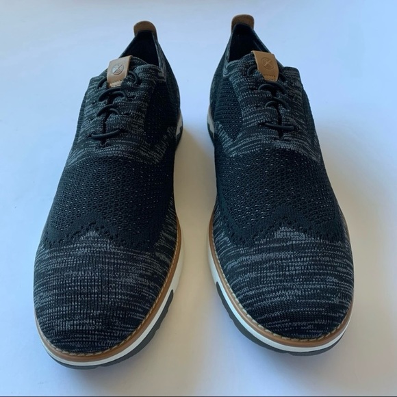 Hush Puppies Mens Size 14 Wide Black Expert Wingtip Knit Sneakers NEW IN BOX - Picture 1 of 14